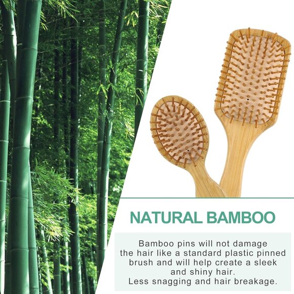 100% Bamboo Hair Brushes and Comb Set by , Comb for Women and Detangling, Great - Picture 3 of 9